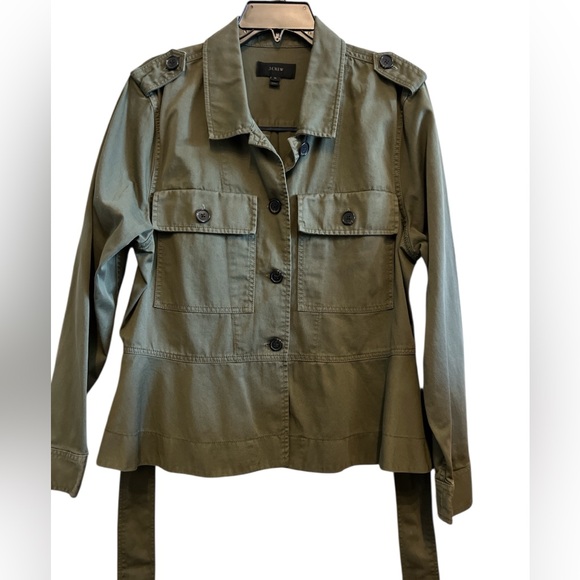 J. Crew Women's Belted Utility Jacket in Olive NEW - Picture 1 of 11